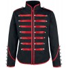 Men Red Parade Military Jacket Steampunk Marching Drummer Jacket 